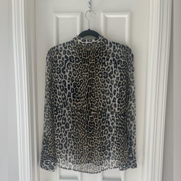 Equipment Femme Silk Sheer Cheetah Print Button Up Blouse - Picture 3 of 4